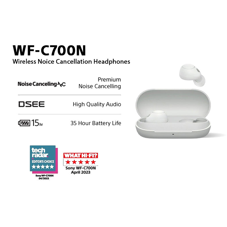 Sony WF-C700N True Wireless ANC In-Ear Headphones (White)