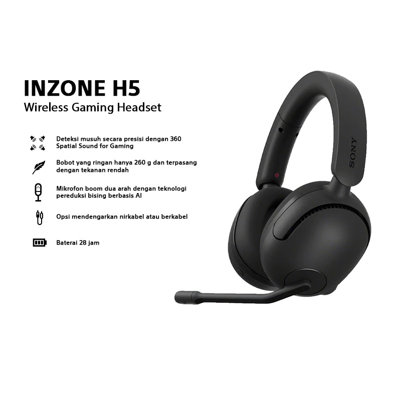 Sony INZONE H5 Wireless Gaming Headset WH-G500 Black