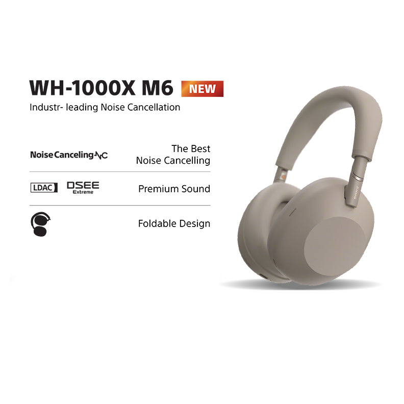 SONY WH-1000XM6 Noice Cancelling Headphones Sand Stone