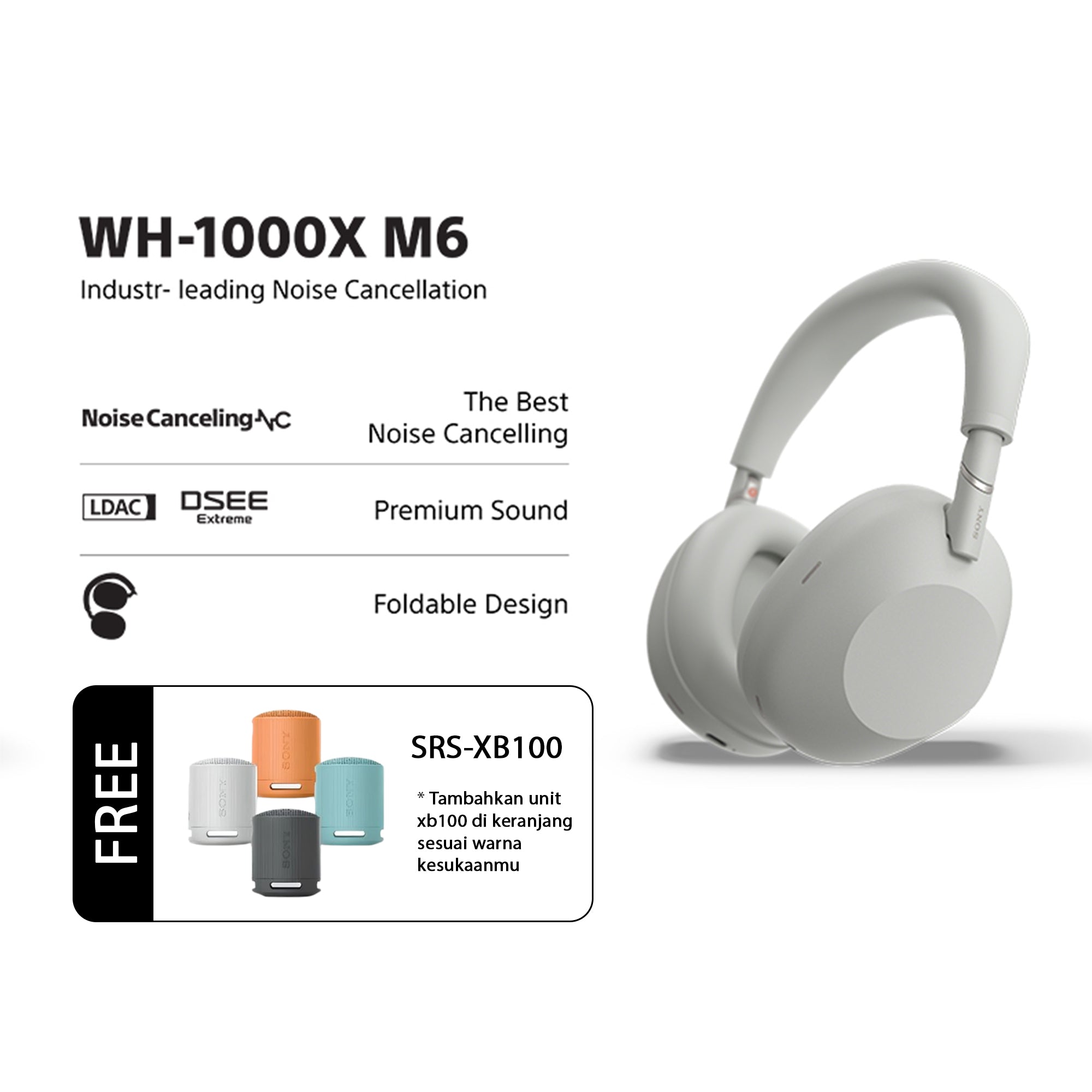 SONY WH-1000XM6 Noice Cancelling Headphones Silver