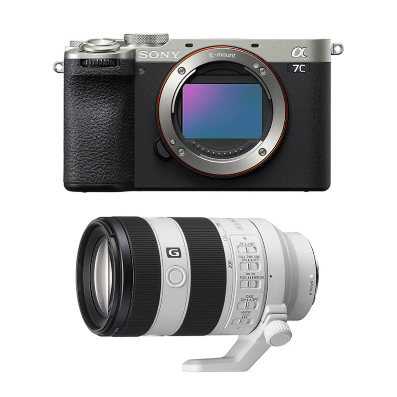 Sony a7C II Mirrorless Camera (Silver) with Sony FE 70-200mm f4 Macro G OSS II Lens Sony FE