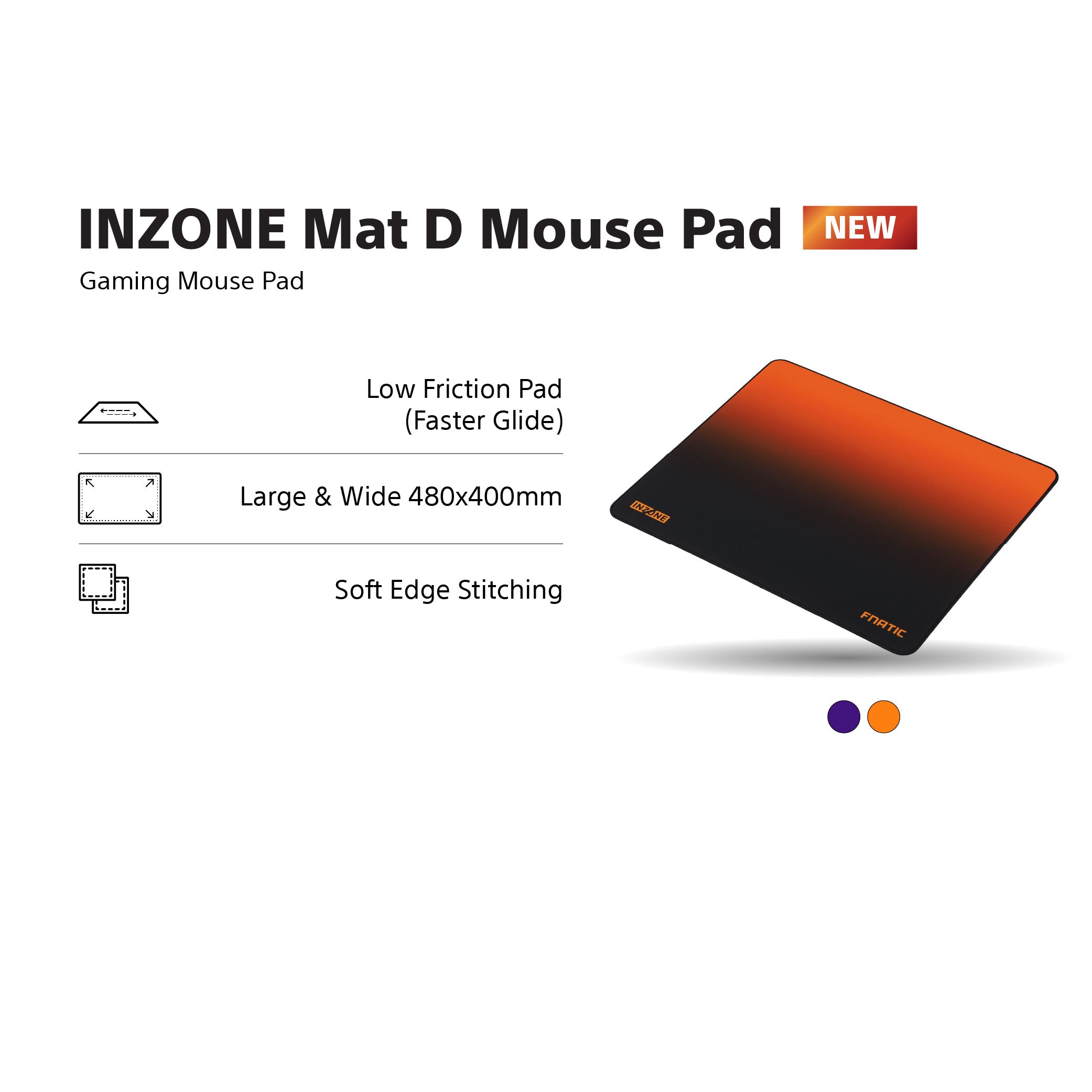 Sony INZONE Mat D Gaming Mouse Pad / MPD-F900 Orange
