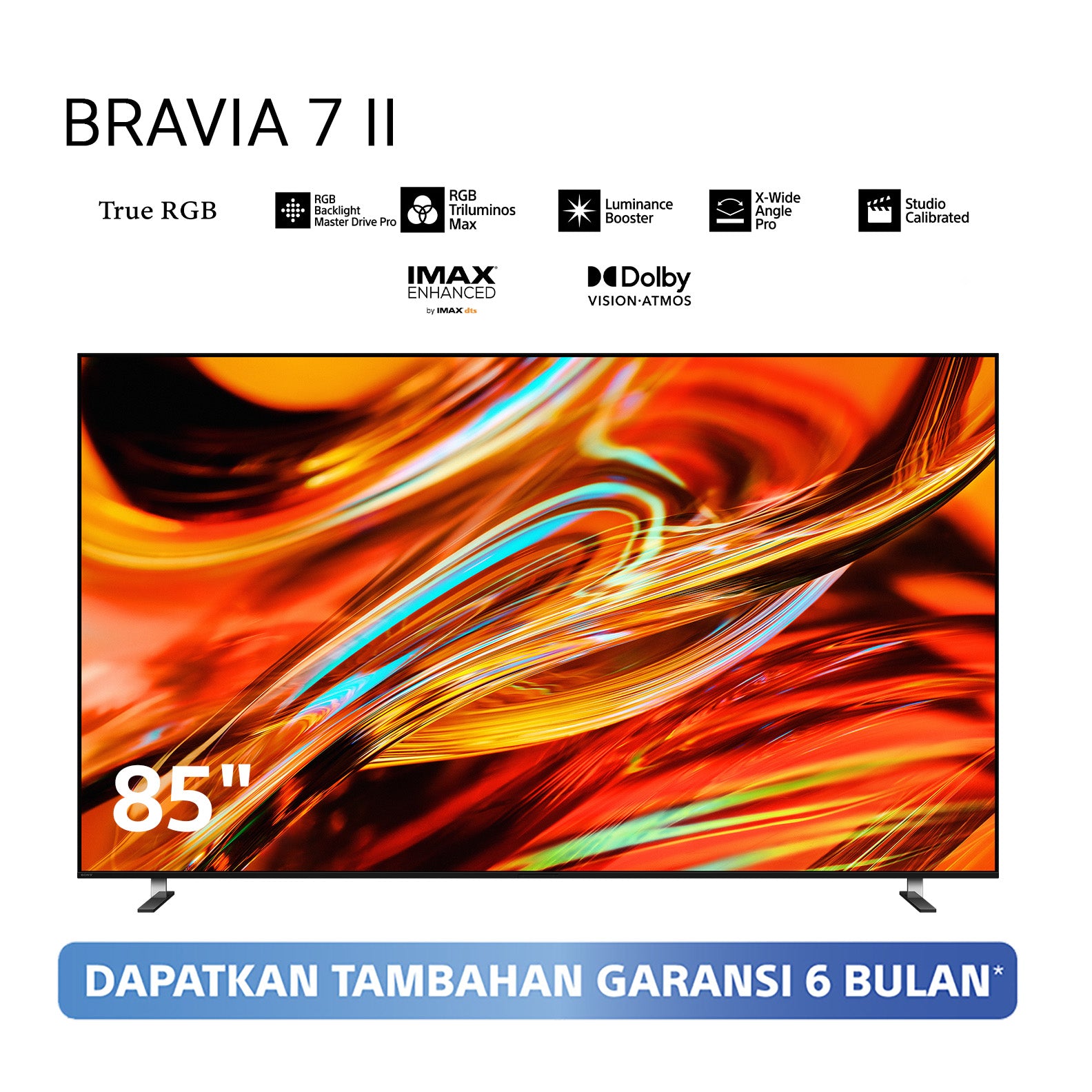 Sony | BRAVIA 7 II 85 Inch TV | True RGB | RGB LED | 4K HDR Smart TV | XR Processor with AI | Smart TV (Google TV) | 2026 Model