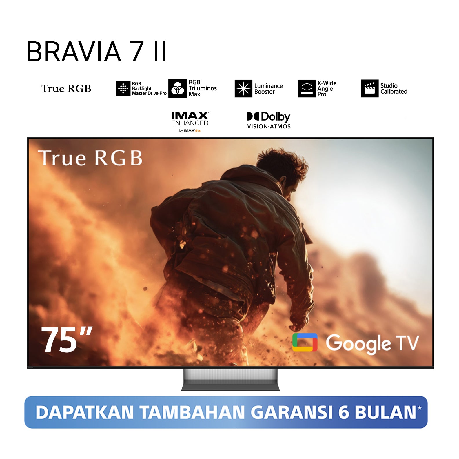 Sony | BRAVIA 7 II 75 Inch TV | True RGB | RGB LED | 4K HDR Smart TV | XR Processor with AI | Smart TV (Google TV) | 2026 Model