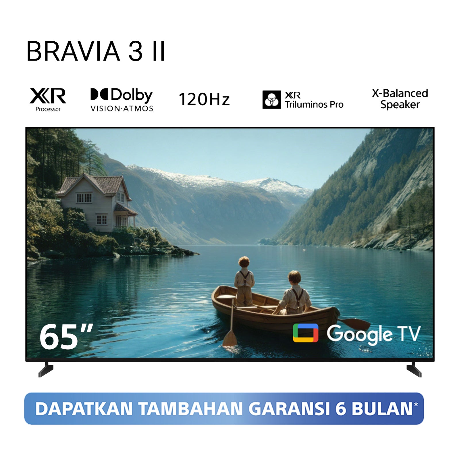 Sony | BRAVIA 3 II 65 Inch TV | XR Processor | 4K Ultra HD | High Dynamic Range (HDR) | Smart TV (Google TV) | 2026 Model