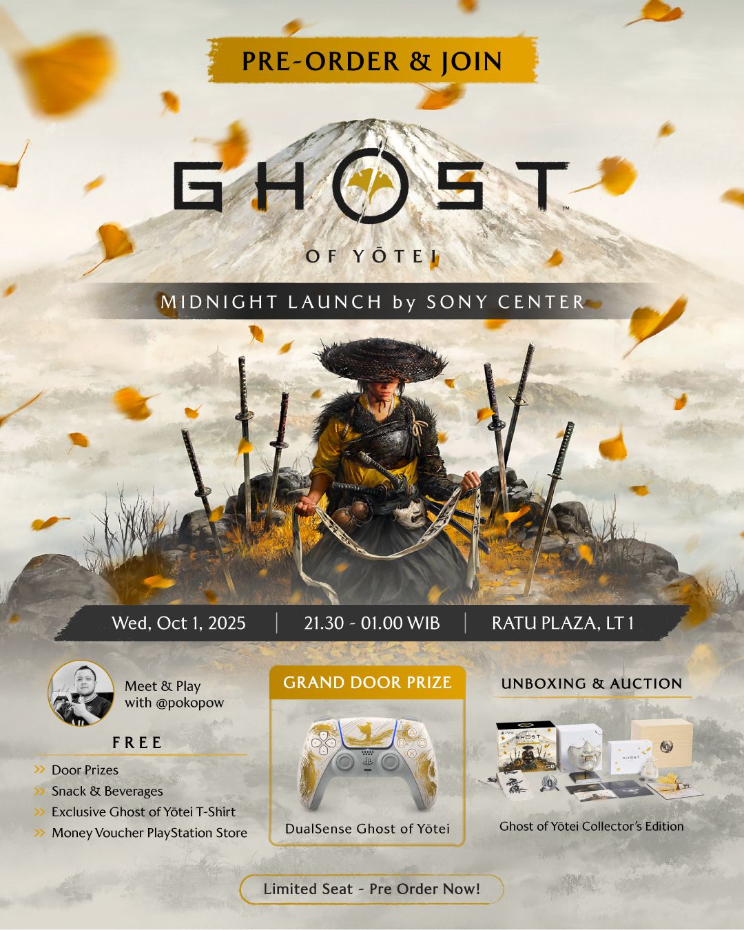 Sony Center Gelar Midnight Launch Ghost of Yōtei di Ratu Plaza, Jakarta, Yuk Ikutan Eventnya
