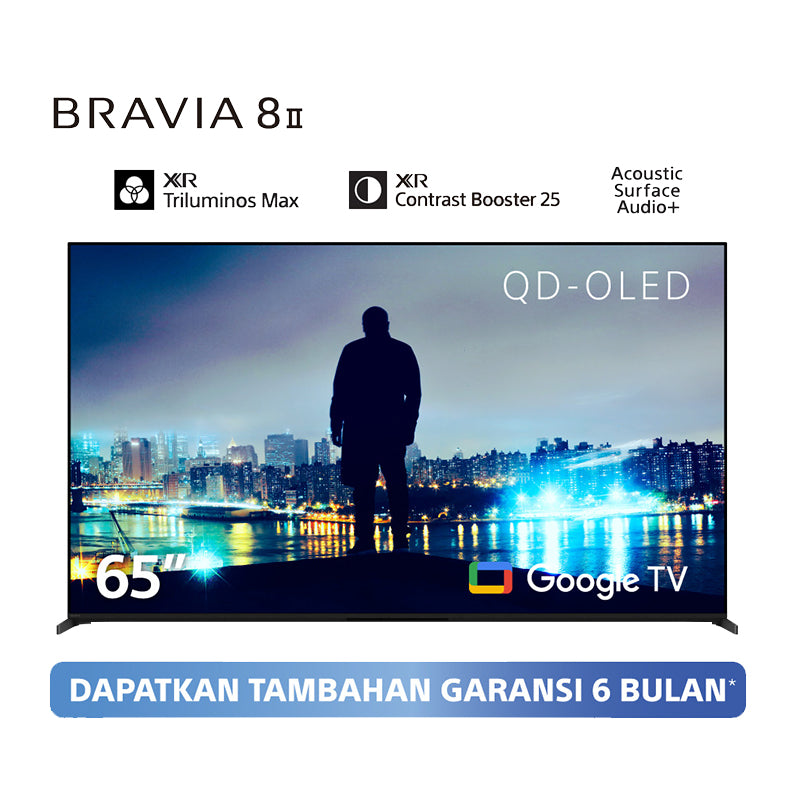 Sony | BRAVIA 8 II 65 Inch TV | QD-OLED | 4K Ultra HD | High Dynamic Range (HDR) | Smart TV (Google TV) | 2025 Model