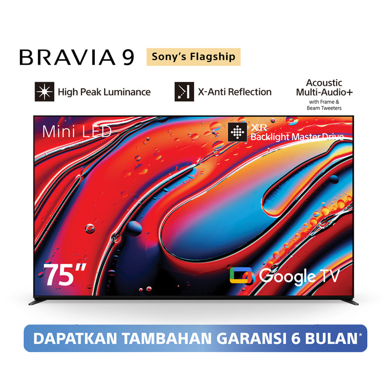 Sony | BRAVIA 9 75 Inch TV | Mini LED | 4K Ultra HD | High Dynamic Range (HDR) | Smart TV (Google TV) | 2024 Model