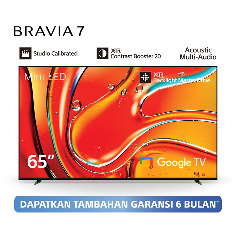 Sony | BRAVIA 7 65 Inch TV | Mini LED | 4K Ultra HD | High Dynamic Range (HDR) | Smart TV (Google TV) | 2024 Model