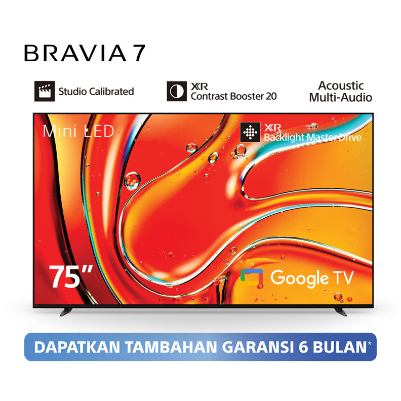 Sony | BRAVIA 7 75 Inch TV | Mini LED | 4K Ultra HD | High Dynamic Range (HDR) | Smart TV (Google TV) | 2024 Model