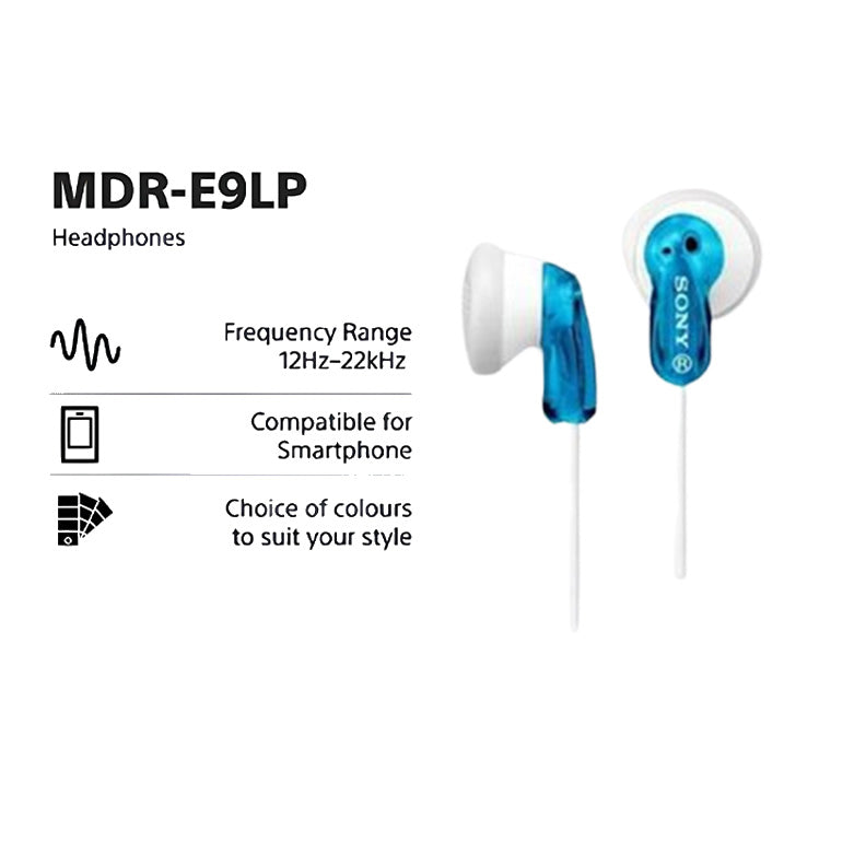 SONY MDR-E9LP Ex Ear Earphone Blue