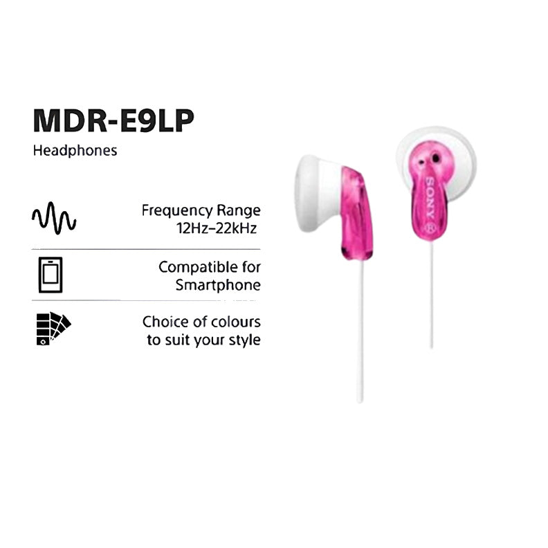 SONY MDR-E9LP Ex Ear Earphone Pink
