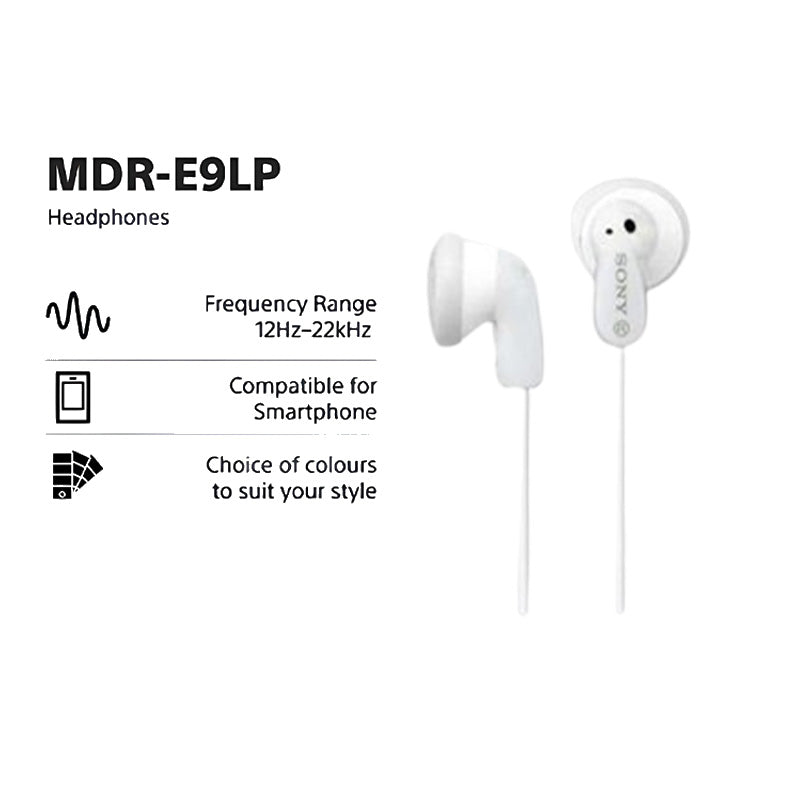 SONY MDR-E9LP Ex Ear Earphone White