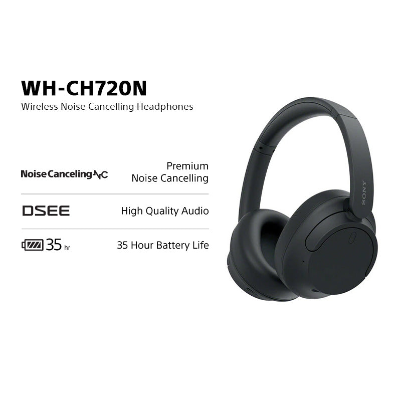 Sony WH-CH720N Wireless Over-Ear Noise-Canceling Headphones (Black)