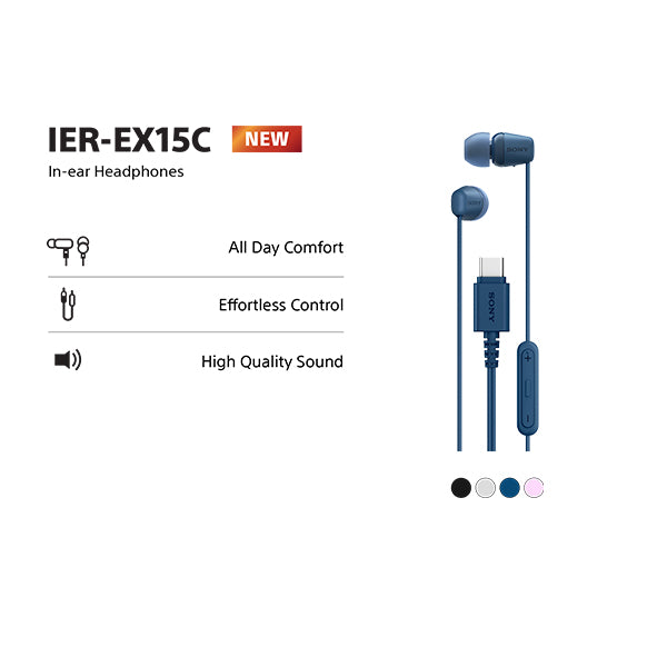 SONY IER-EX15C USB-C Wired Earphones Blue