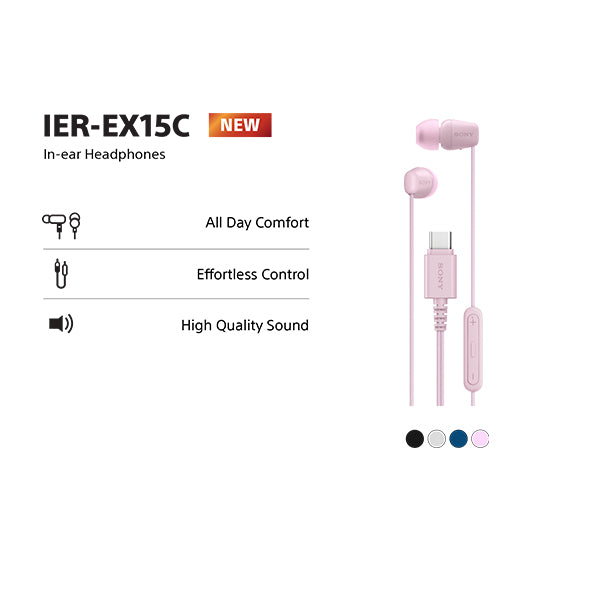 SONY IER-EX15C USB-C Wired Earphones Pink