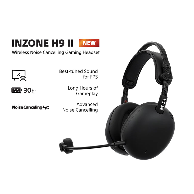 Sony INZONE H9 II Wireless Noise Cancelling Gaming Headset Black | WH-G910N