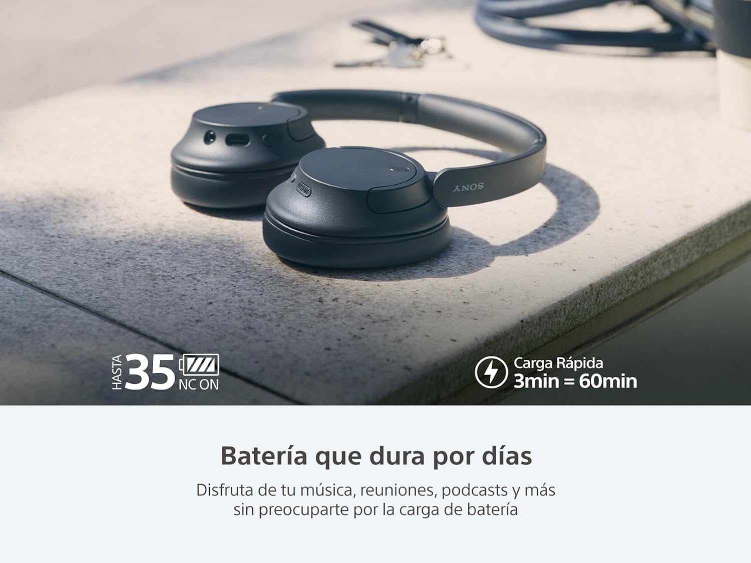 Sony WH-CH720N Wireless Over-Ear Noise-Canceling Headphones (White)