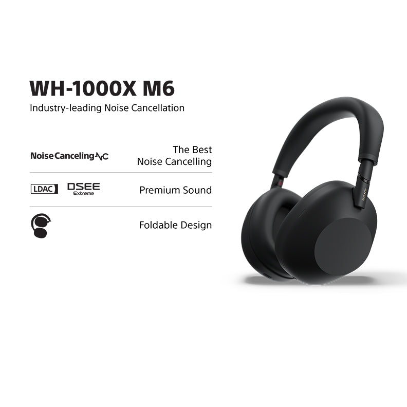 SONY WH-1000XM6 Noice Cancelling Headphones Black