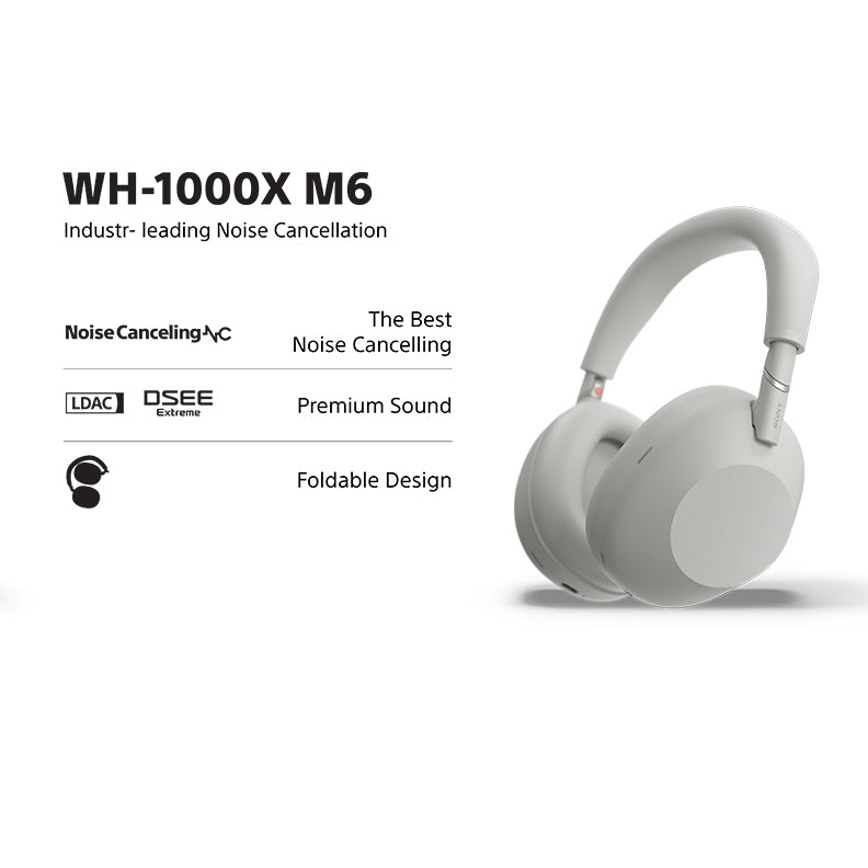 SONY WH-1000XM6 Noice Cancelling Headphones Silver