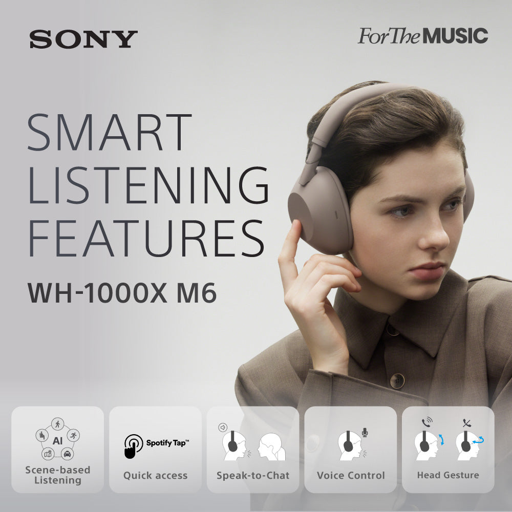 SONY WH-1000XM6 Noice Cancelling Headphones Sand Stone