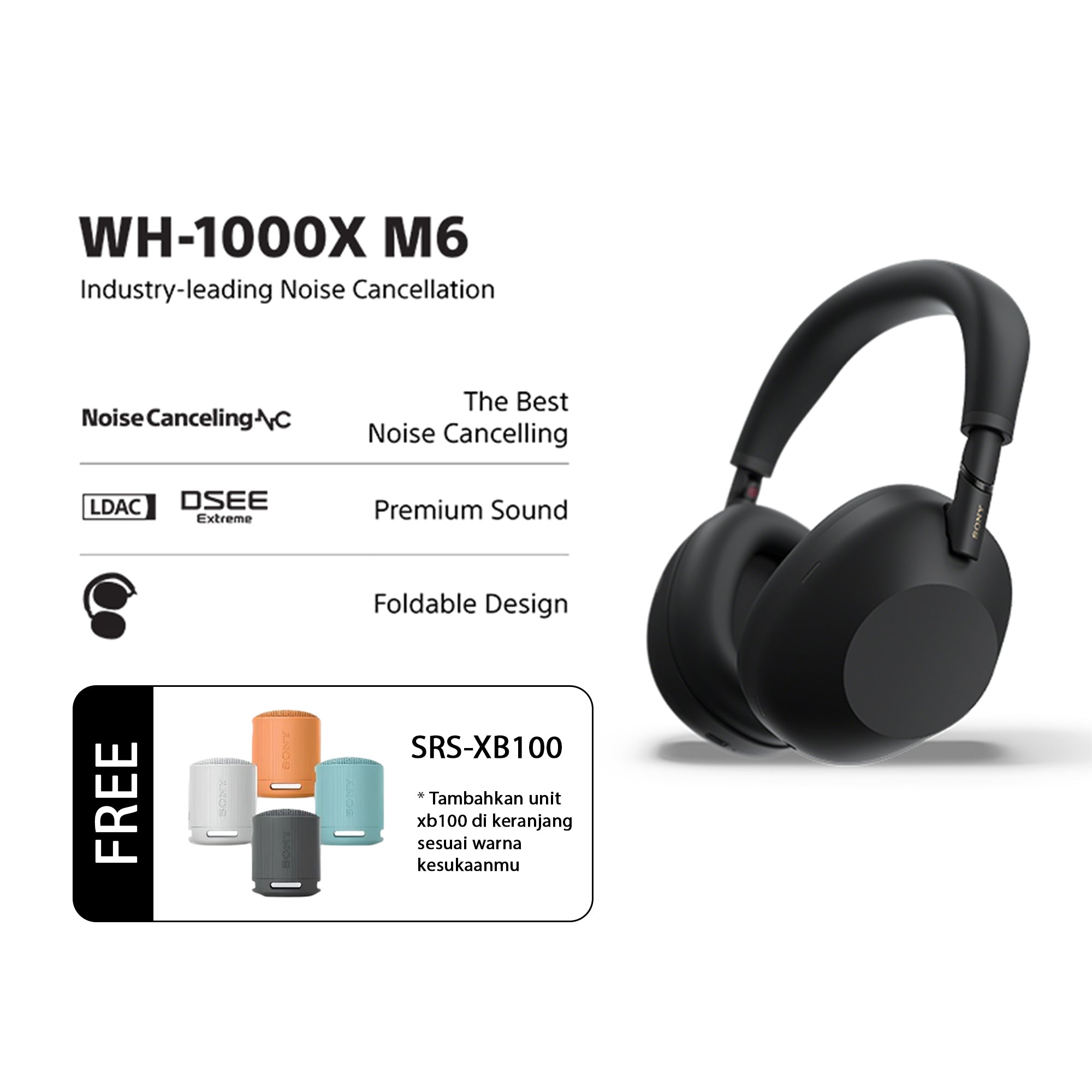 SONY WH-1000XM6 Noice Cancelling Headphones Black