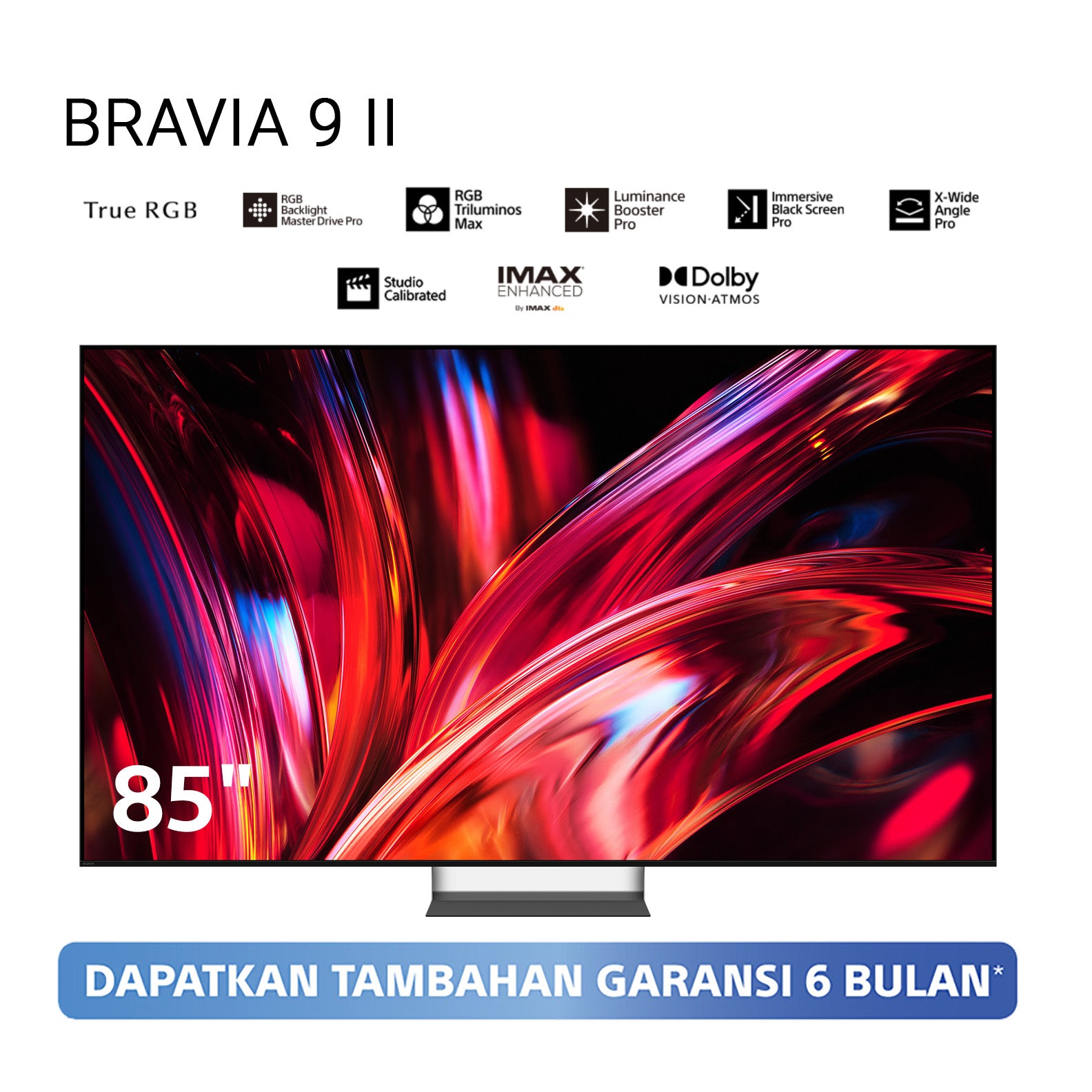 Sony | BRAVIA 9 II 85 Inch TV | True RGB | RGB LED | 4K HDR Smart TV | XR Processor with AI | Smart TV (Google TV) | 2026 Model