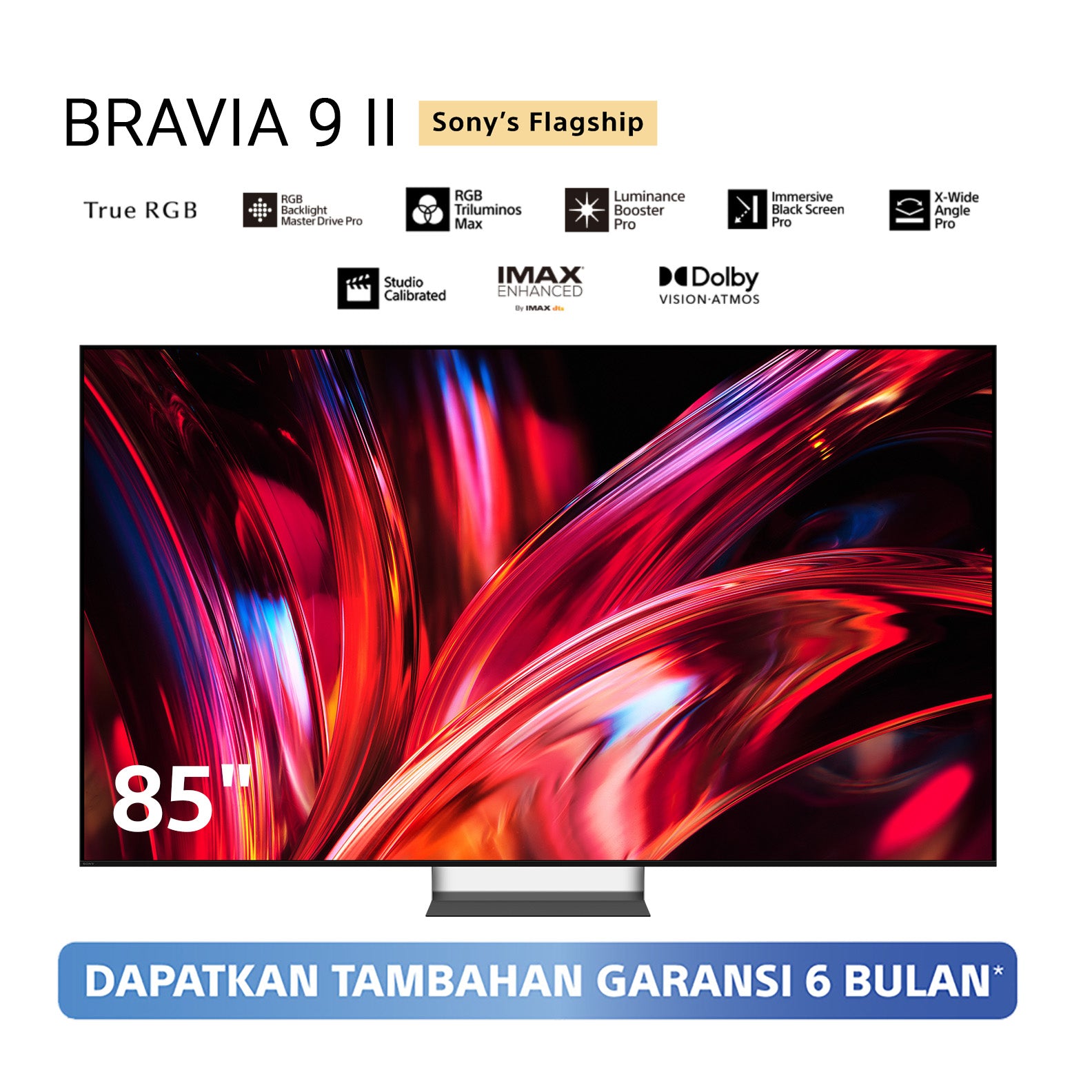 Sony | BRAVIA 9 II 85 Inch TV | True RGB | RGB LED | 4K HDR Smart TV | XR Processor with AI | Smart TV (Google TV) | 2026 Model