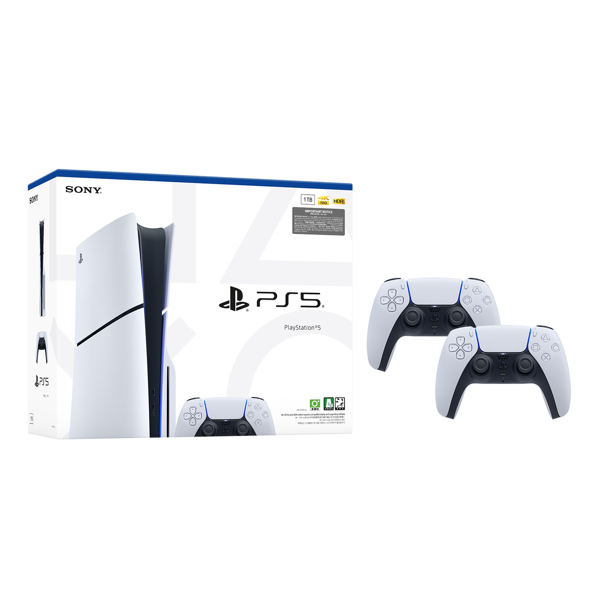 PlayStation®5 Console - PS5 Slim Two DualSense™ Wireless Controllers Bundle