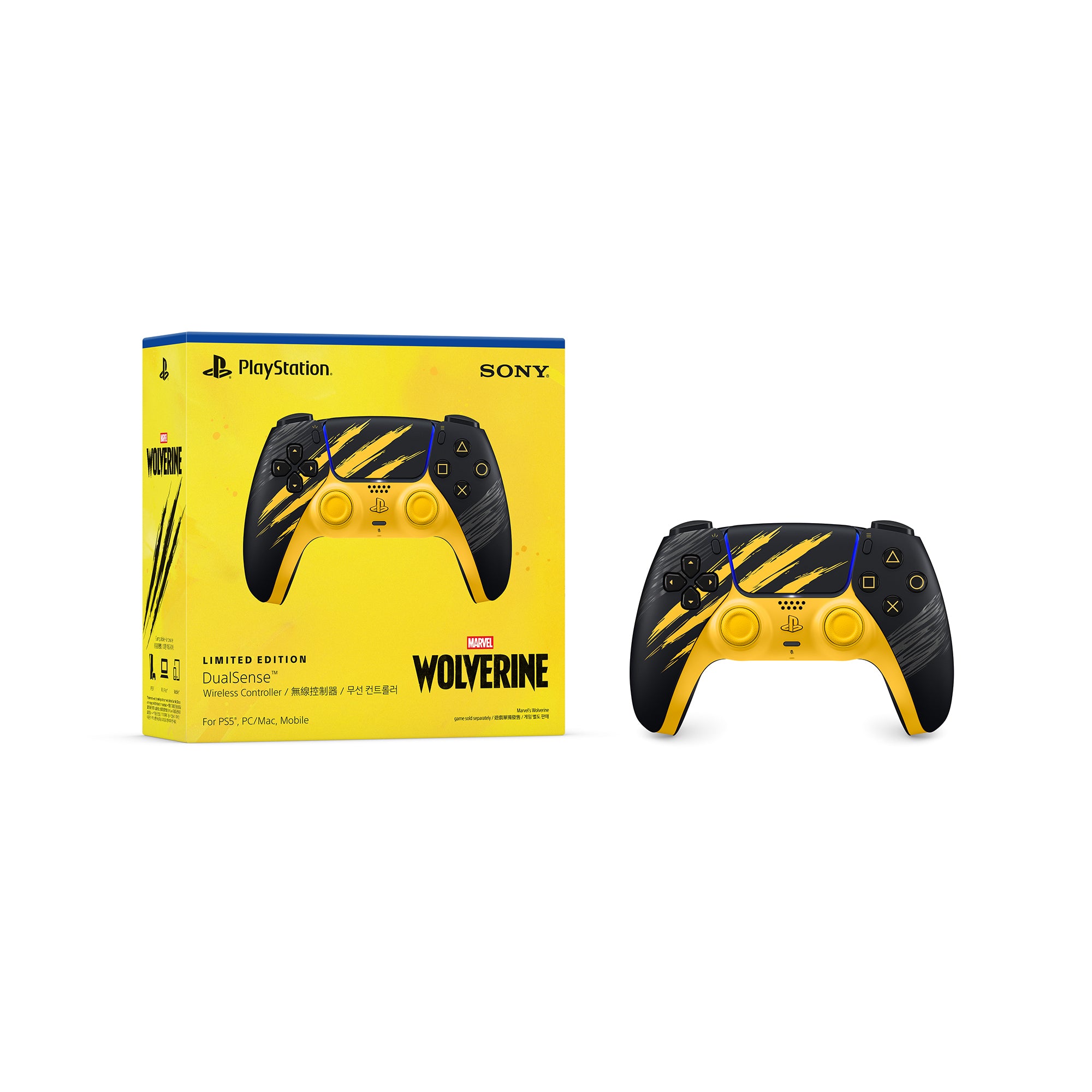 Wireless Controller DualSense® – Marvel’s Wolverine Battle Yellow Edisi Terbatas