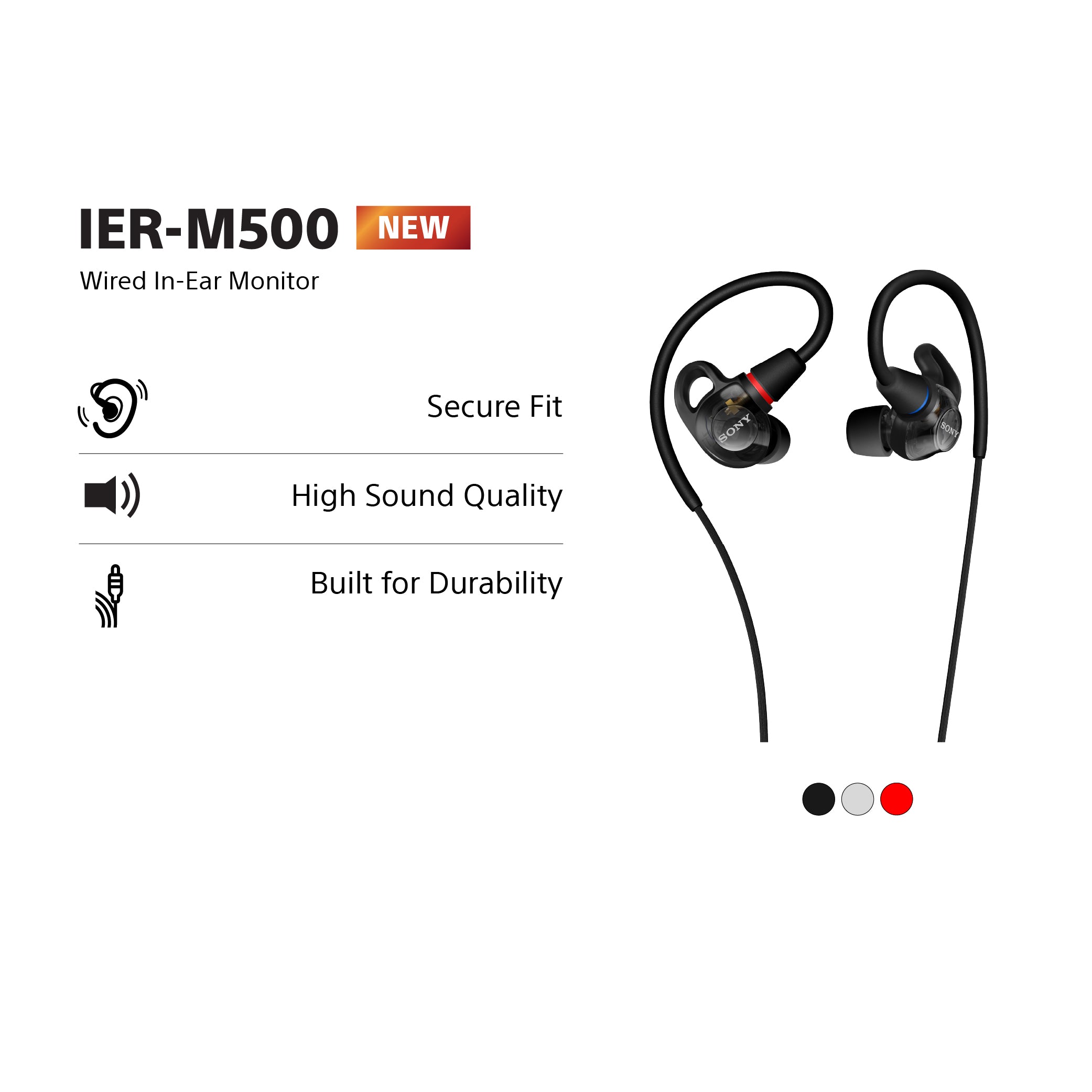 SONY IER-M500 Wired In-Ear Monitor Professional Audio IER-M500 Black