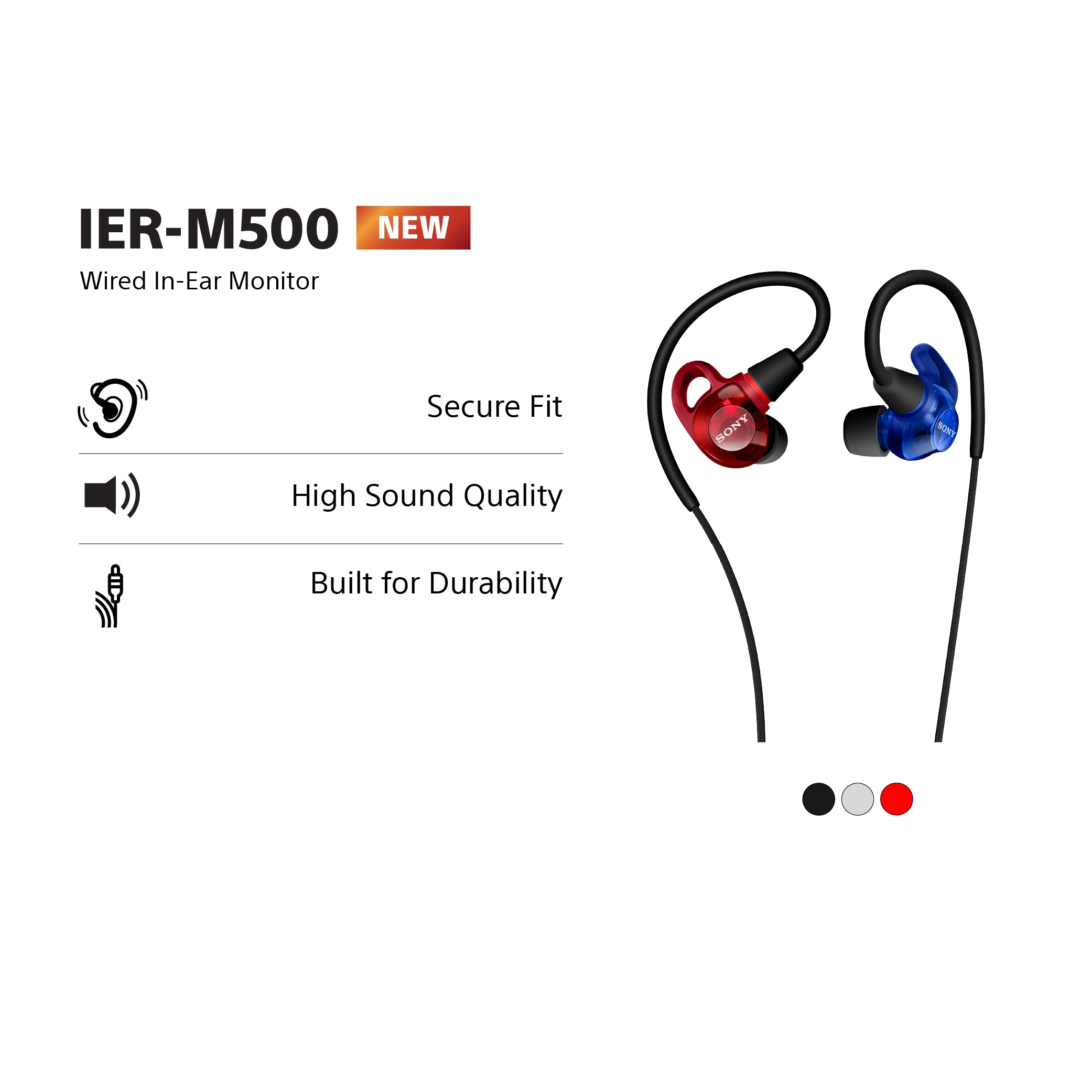 SONY IER-M500 Wired In-Ear Monitor Professional Audio IER-M500 Red & Blue