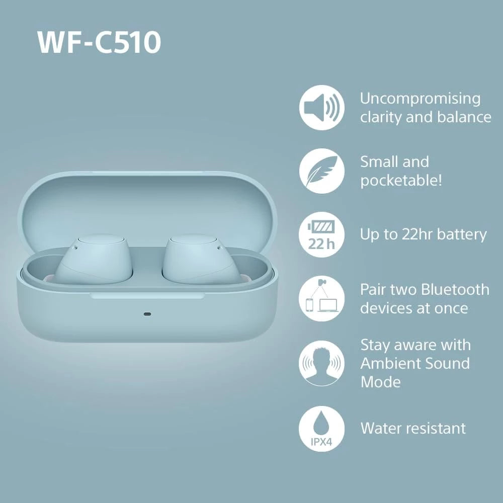Sony WF-C510 True Wireless Earbuds Yellow